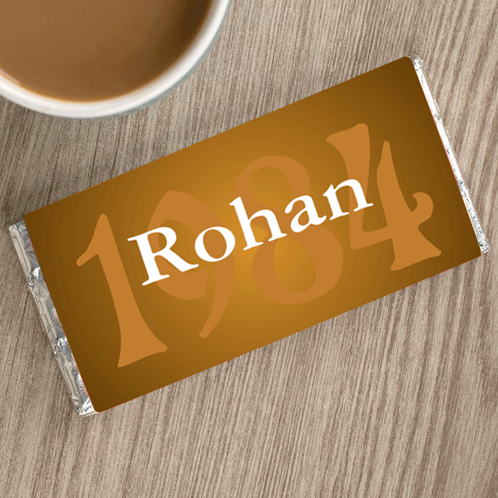 Name & Year Personalised Chocolate Wrapper GIFT FOR ALL Pretty UR Party