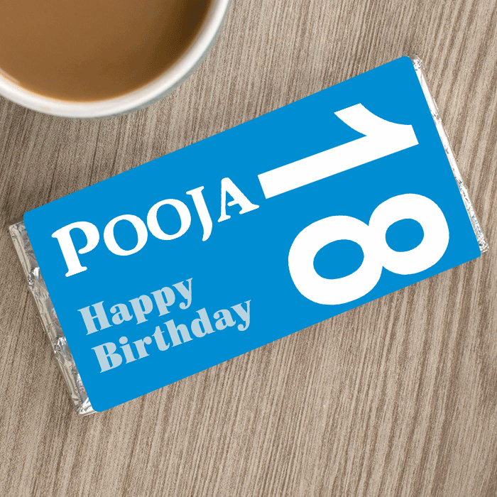 Personalised Happy Birthday Name & Date Wrapper Blue GIFT FOR ALL Pretty UR Party