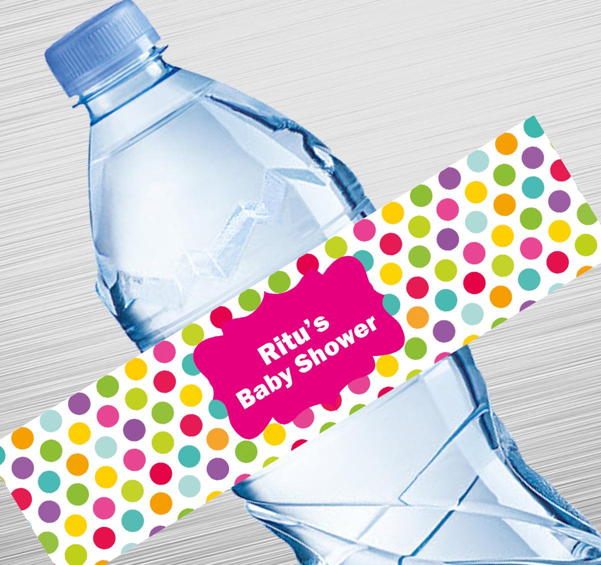Colourful Polka Dot Water Label GIFT FOR ALL Pretty UR Party