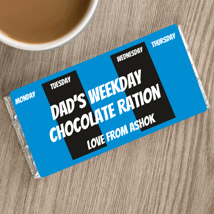 Days of the Week Personalised Chocolate Wrapper GIFT FOR ALL Pretty UR Party