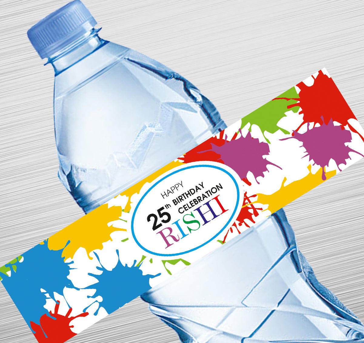 Colorful Splash Water Bottle Label GIFT FOR ALL Pretty UR Party Default Title