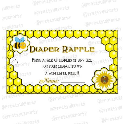 Mom to Bee Diaper raffle Tickets BABY SHOWER Pretty UR Party