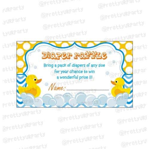 Rubber duck Diaper raffle Tickets BABY SHOWER Pretty UR Party