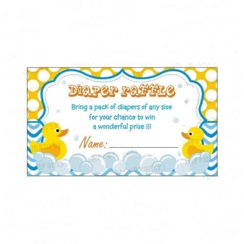 Rubber duck Diaper raffle Tickets