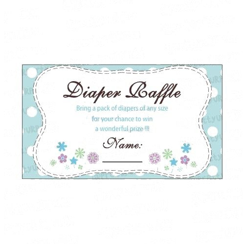 Blue & purple Diaper raffle Tickets