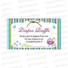 Green & purple Diaper raffle Tickets BABY SHOWER Pretty UR Party