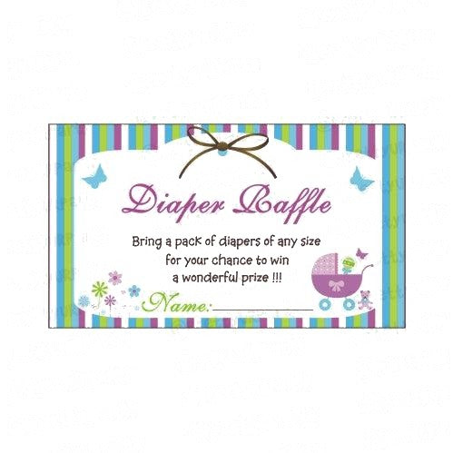 Green & purple Diaper raffle Tickets