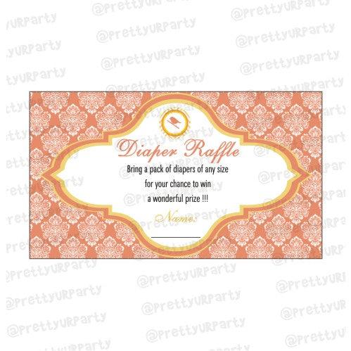 Little Bird Diaper raffle Tickets BABY SHOWER Pretty UR Party