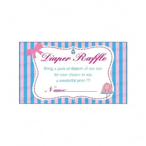 Pink & Blue Diaper raffle Tickets