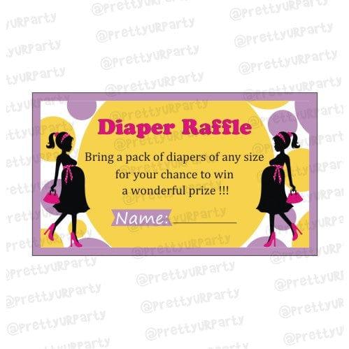 Ready To Pop Diaper raffle Tickets BABY SHOWER Pretty UR Party