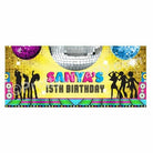 Personalized Disco Party Theme Banner 30in ALL PARTY SUPPLIES Pretty UR Party