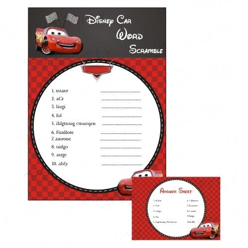 Car Word Scramble Game