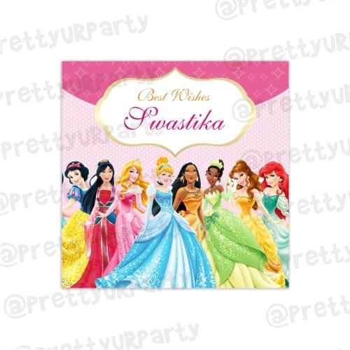 Princess themed Best Wishes card PERSONALISED Pretty UR Party 50 Best Wishes Cards