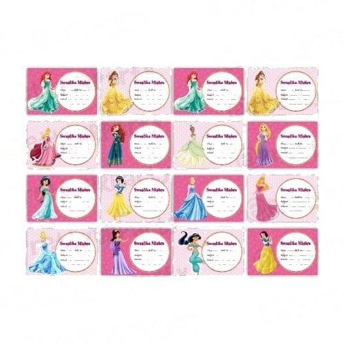 Princess Book Name Labels
