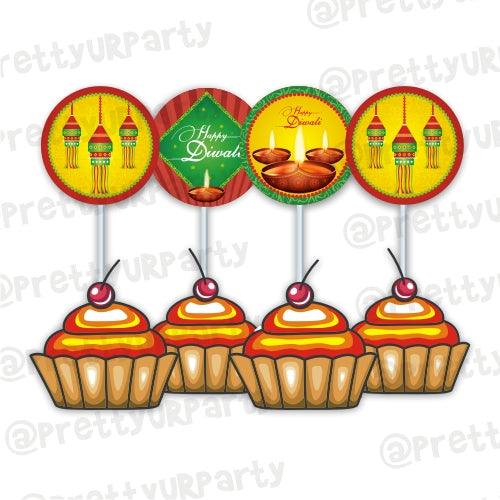 Diwali 01 Cupcake / Food Toppers ALL PARTY SUPPLIES Pretty UR Party Default Title