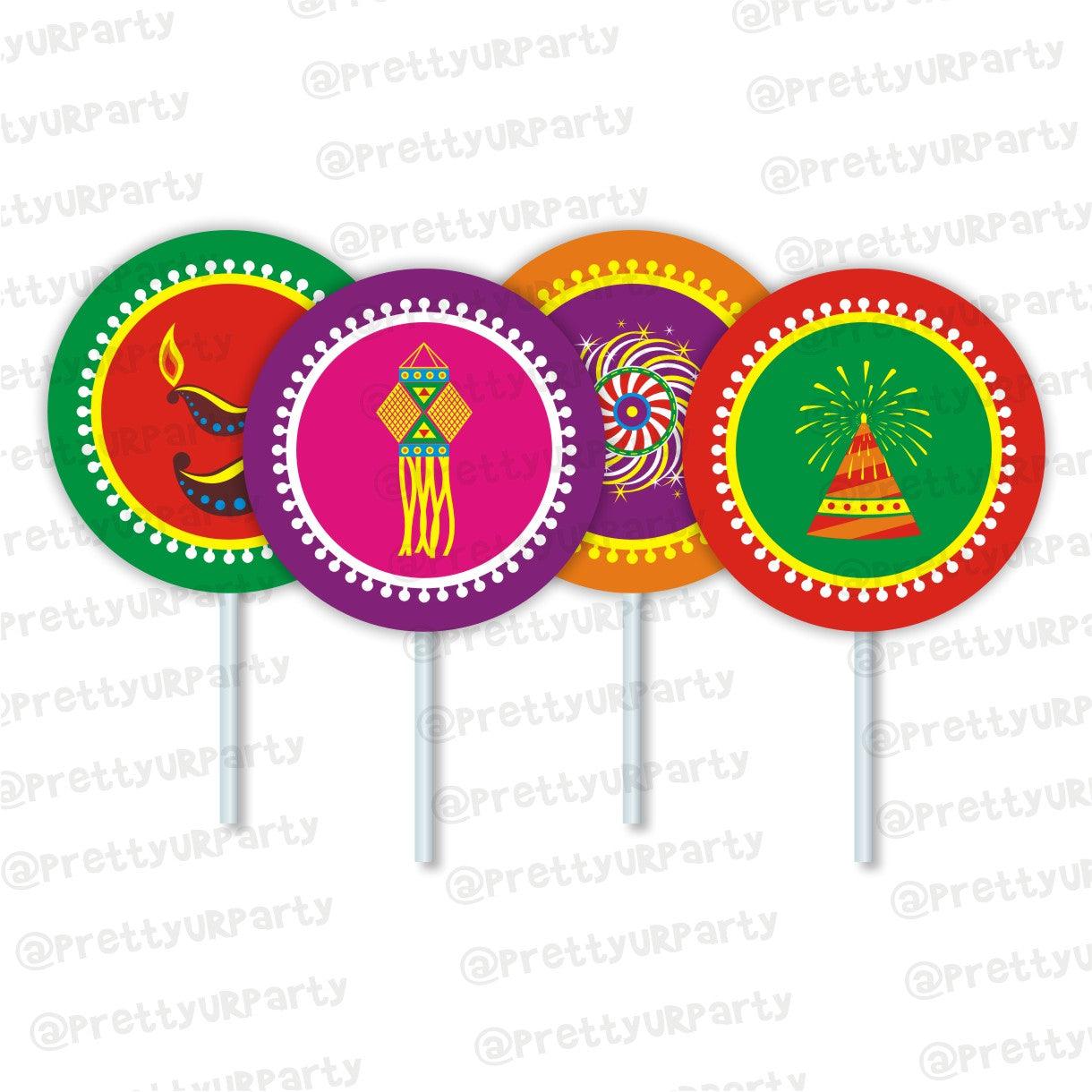 Deepawali Cupcake / Food Toppers ALL PARTY SUPPLIES Pretty UR Party