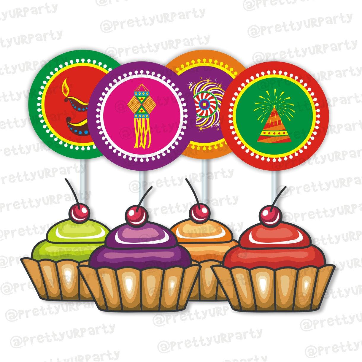 Deepawali Cupcake / Food Toppers ALL PARTY SUPPLIES Pretty UR Party Default Title