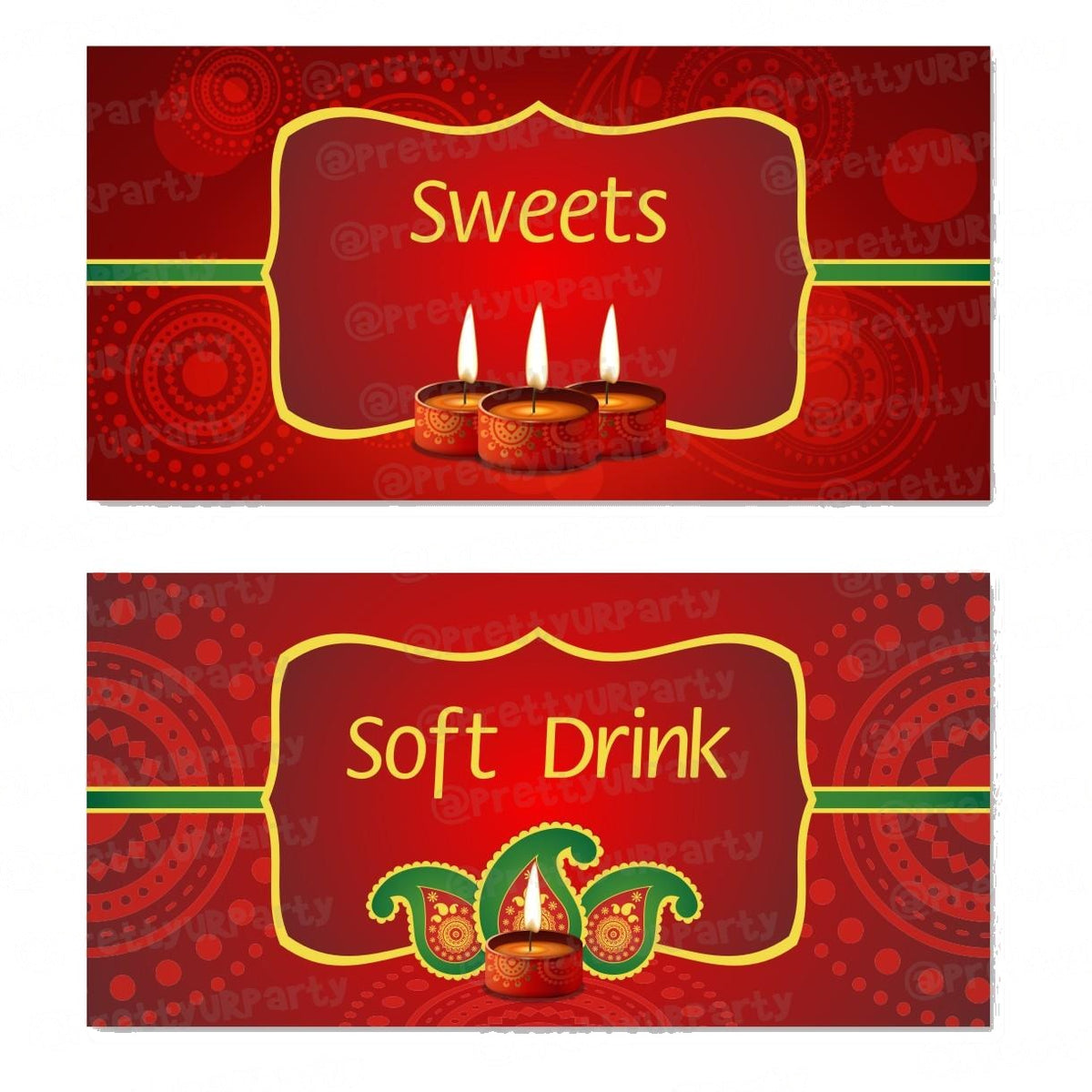 Diwali Food Labels / Buffet Table Cards