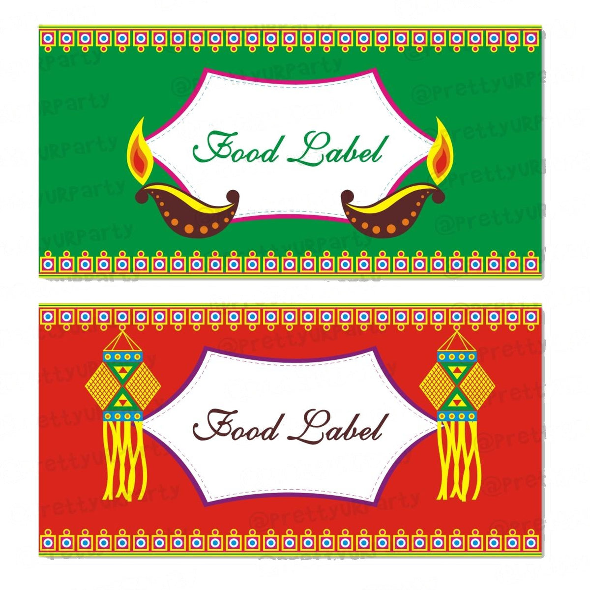 Deepawali Food Labels / Buffet Table Cards