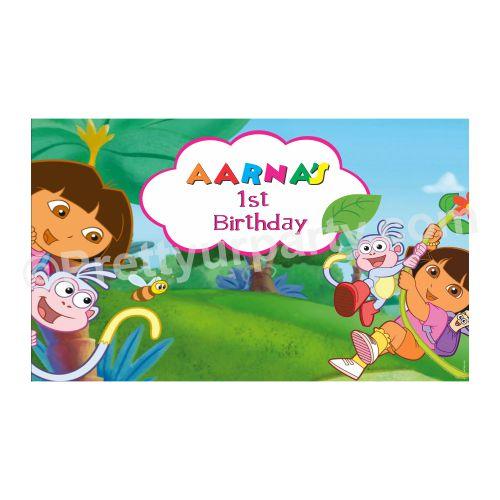 Dora the Explorer Theme Backdrop PERSONALISED Pretty UR Party Default Title