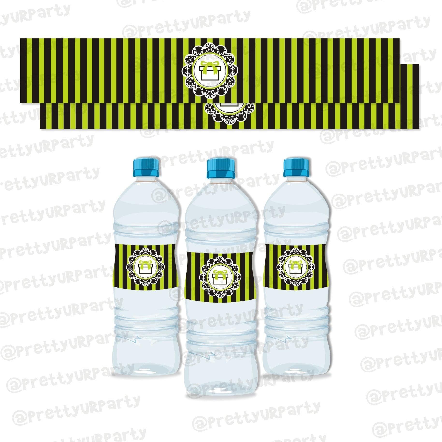 Elegant Damask Water Bottle Labels THEME PARTIES Pretty UR Party Default Title