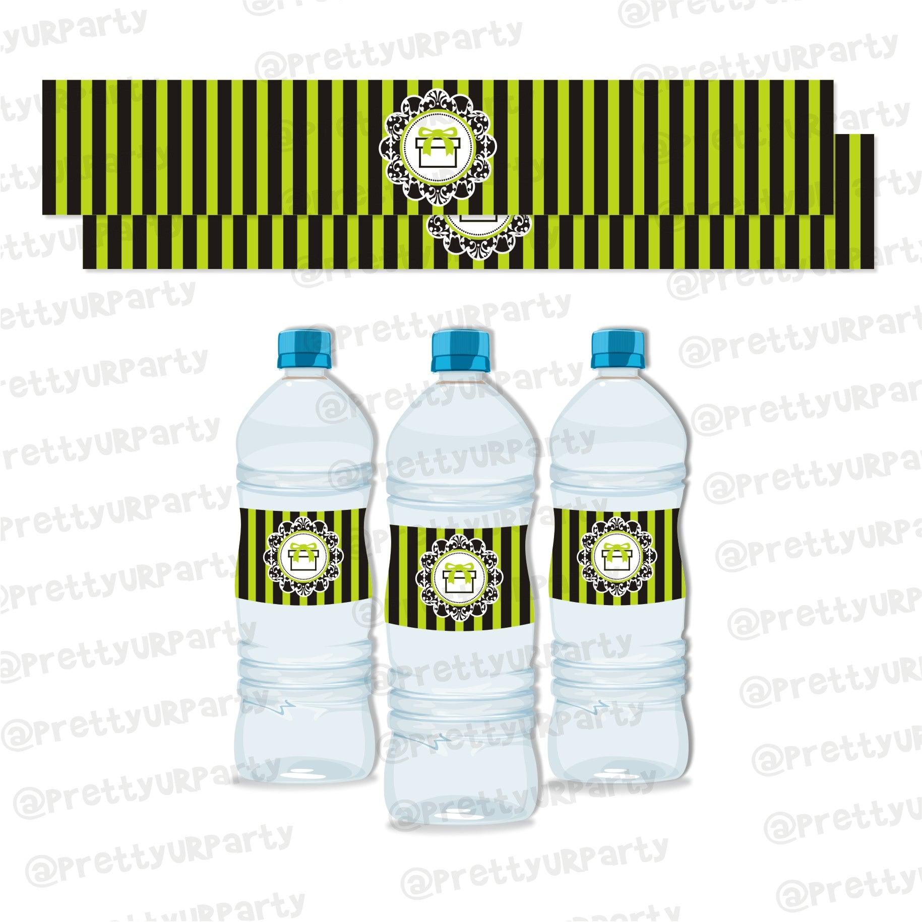 Elegant Damask Water Bottle Labels THEME PARTIES Pretty UR Party Default Title