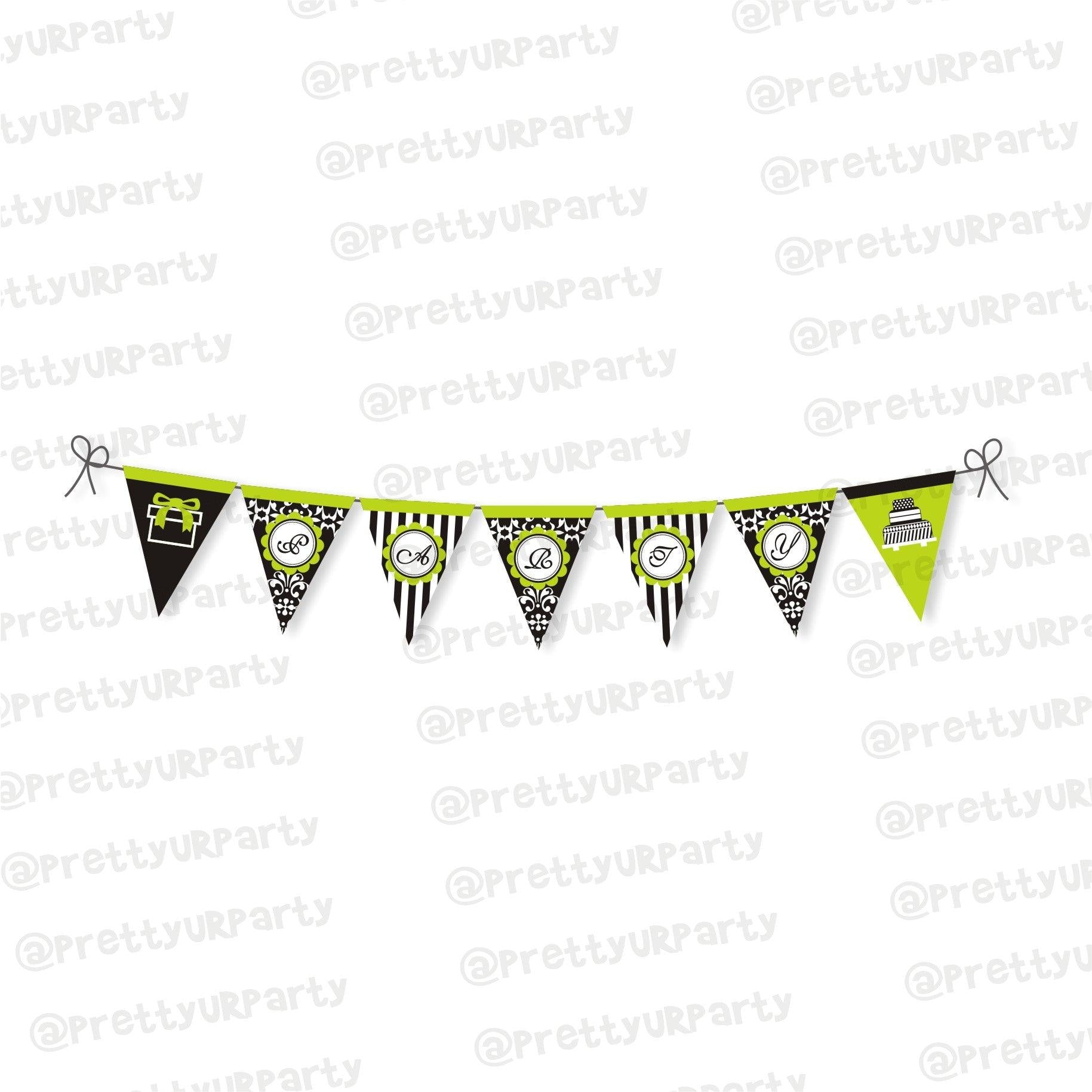 Elegant Damask Bunting THEME PARTIES Pretty UR Party Default Title