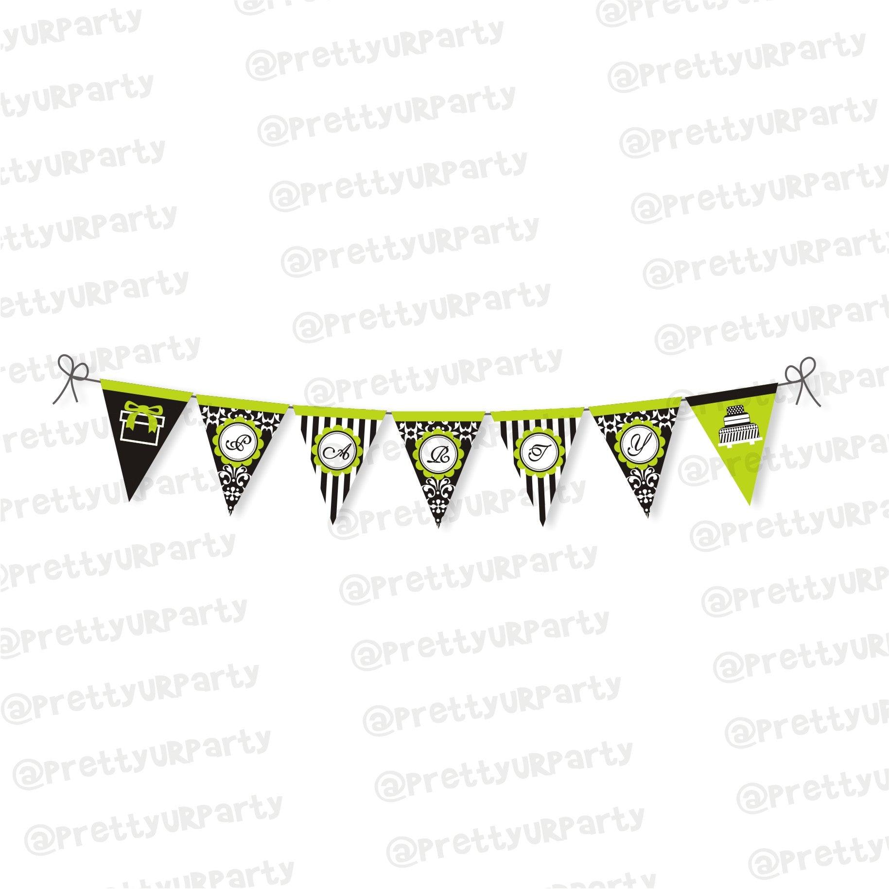 Elegant Damask Bunting THEME PARTIES Pretty UR Party Default Title