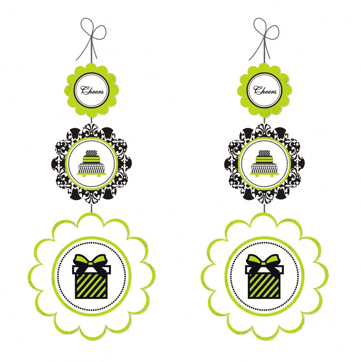 Elegant Damask Danglers — image 2