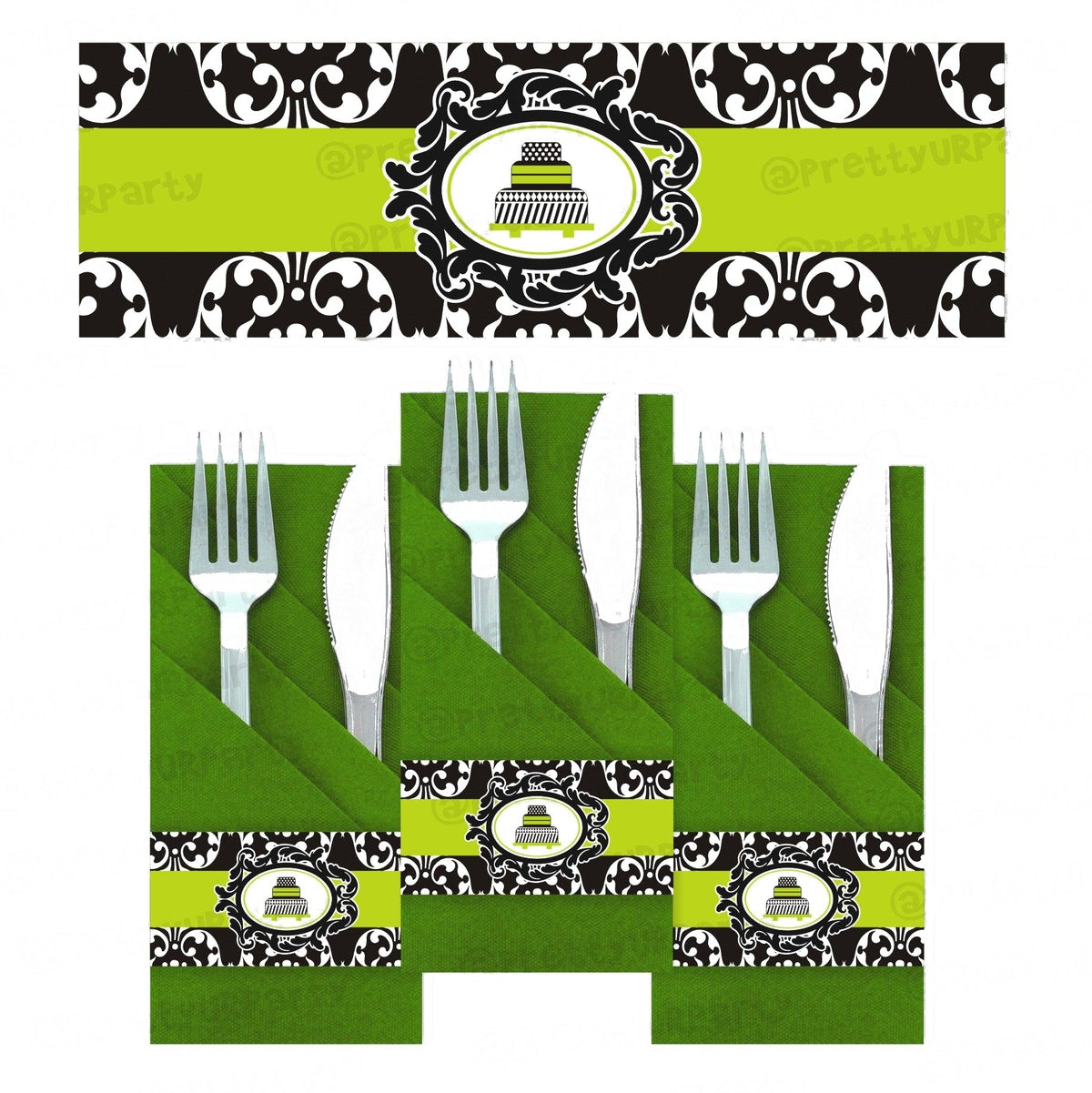 Elegant Damask Napkin Rings