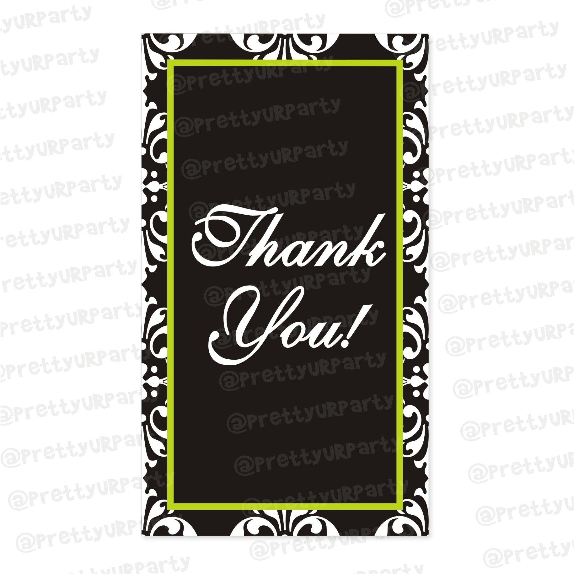 Elegant Damask Thank you Tags THEME PARTIES Pretty UR Party Default Title