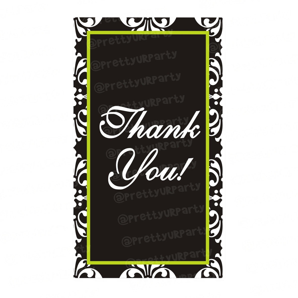 Elegant Damask Thank you Tags