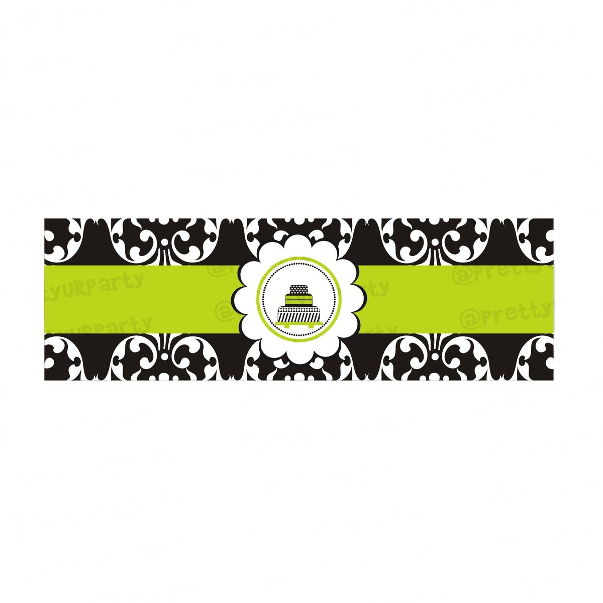Elegant Damask Wrist Bands - Pack of 10