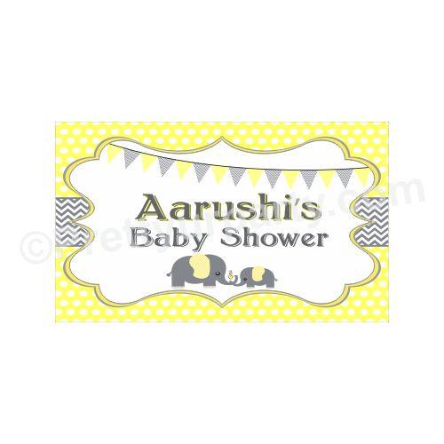 Elephant Baby Shower Theme Backdrop PERSONALISED Pretty UR Party Default Title