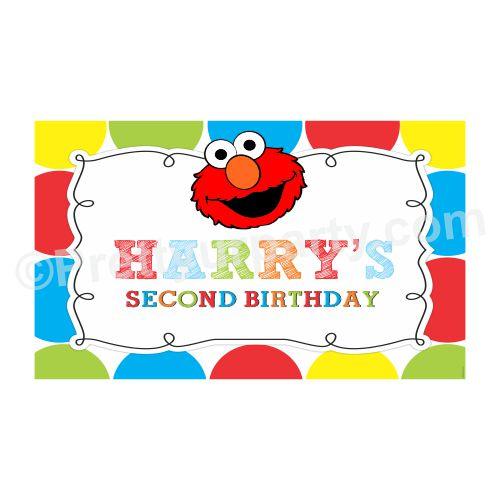 Elmo Theme Backdrop PERSONALISED Pretty UR Party Default Title