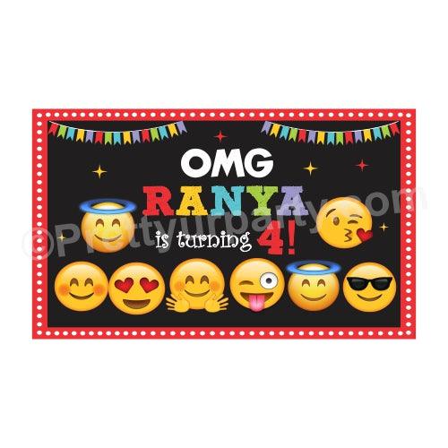 Emoji Theme Backdrop PERSONALISED Pretty UR Party Default Title