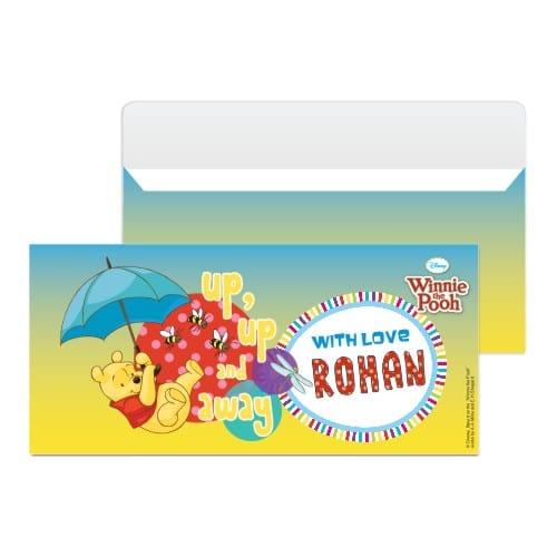 Winnie the Pooh Money Envelopes - Pack of 10 envelopes PERSONALISED Pretty UR Party Pack of 10 envelopes