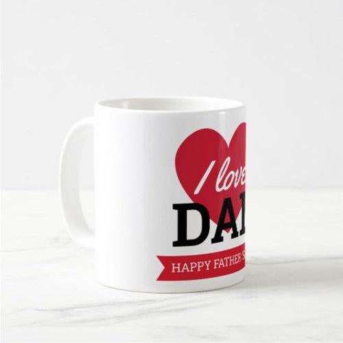 Fathers Day I Love Dad Mug - Red ALL PARTY SUPPLIES Pretty UR Party