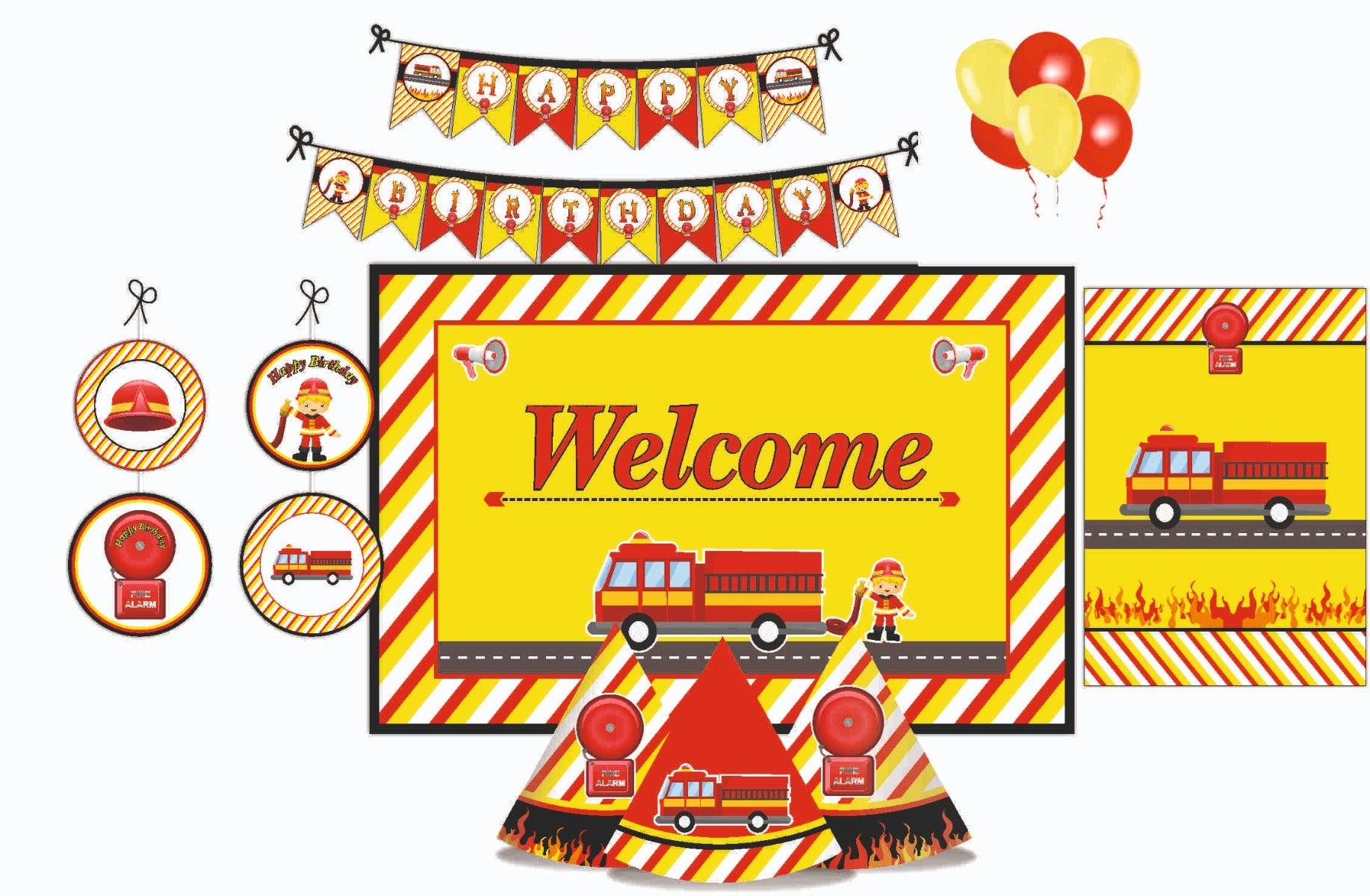 FireTruck Party Decorations Package - 70 pieces Combo BIRTHDAYS Pretty UR Party Default Title
