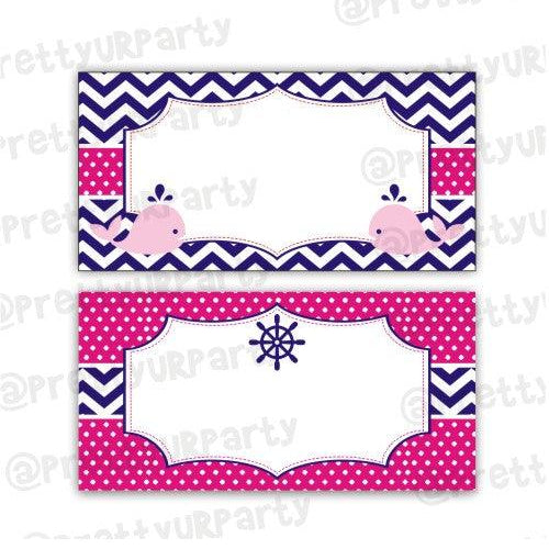 Girly Nautical Food Labels / Buffet Table Cards THEME PARTIES Pretty UR Party Default Title