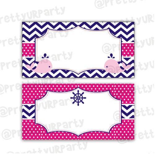 Girly Nautical Food Labels / Buffet Table Cards THEME PARTIES Pretty UR Party Default Title