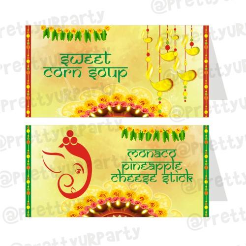 Diwali Ganesha Theme Food Labels / Buffet Table Cards ALL PARTY SUPPLIES Pretty UR Party Default Title