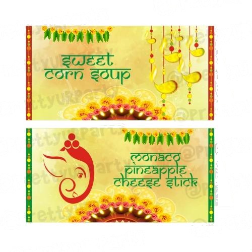 Diwali Ganesha Theme Food Labels / Buffet Table Cards