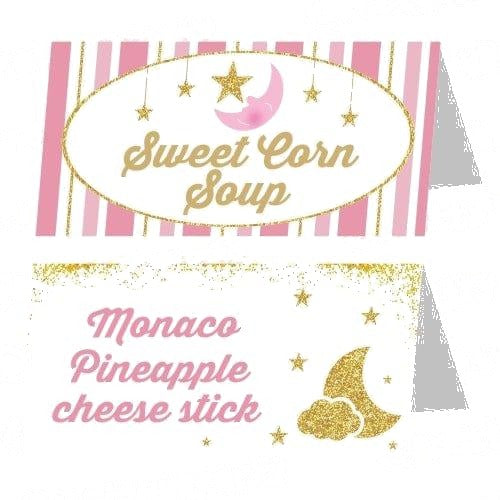 Twinkle Twinkle Little Star Pink Food Labels / Buffet Table Cards