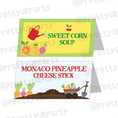 Gardening Theme Food Labels / Buffet Table Cards THEME PARTIES Pretty UR Party Default Title