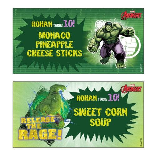 Hulk Food Labels THEME PARTIES Pretty UR Party Default Title