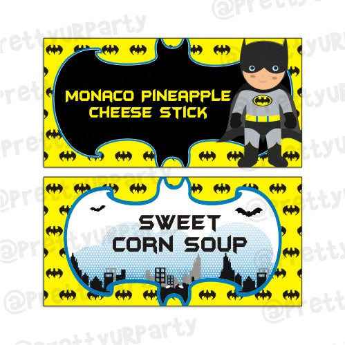 Batman Inspired Food Labels / Buffet Table Cards THEME PARTIES Pretty UR Party Default Title