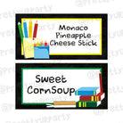 Back to School Food Labels / Buffet Table Cards THEME PARTIES Pretty UR Party Default Title