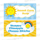 Sunshine Theme Food Labels / Buffet Table Cards ALL PARTY SUPPLIES Pretty UR Party