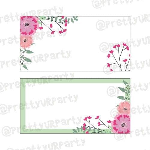 Pink Floral Rakhi Food Labels / Buffet Table Cards ALL PARTY SUPPLIES Pretty UR Party Default Title